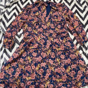 Modcloth Long Sleeve Floral Dress